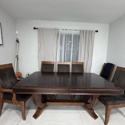 Wooden Dining Tables With  8 Chairs 
