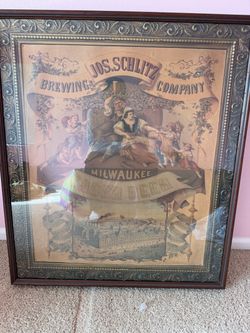 a Jos. Schlitz Brewing Company Milwaukee Lager Beer advertising chromolithograph