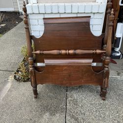 Antique Twin Wooden Bed