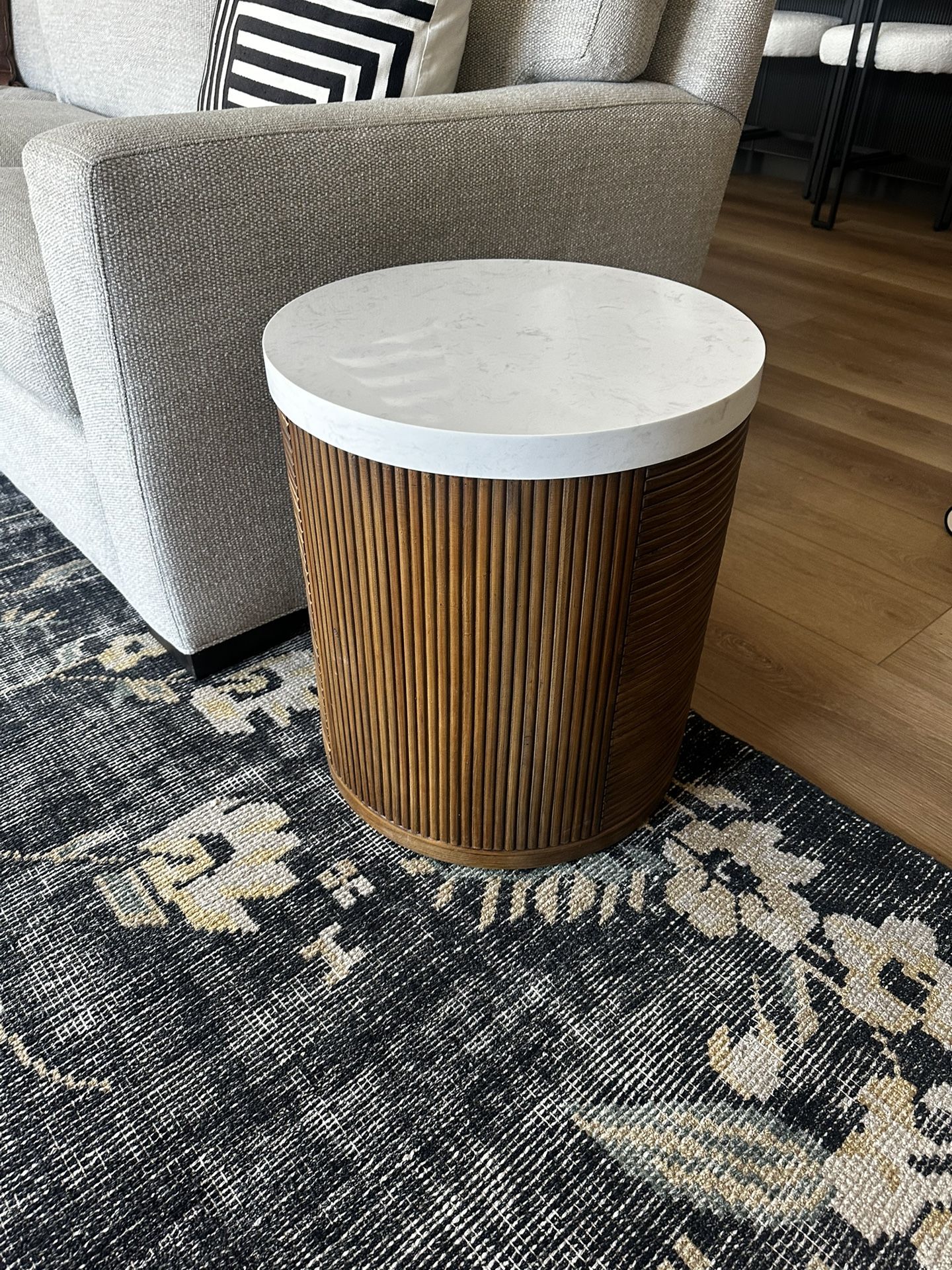 2x Marble top Reeded End Tables Great Condition