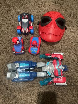Transformer and spider man toys