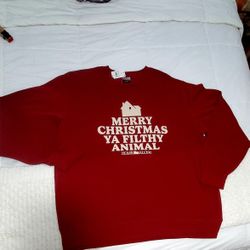 Home Alone “Merry Christmas Ya Filthy Animal” Sweatshirt XL Unisex | NEW | Holiday Movie Sweater