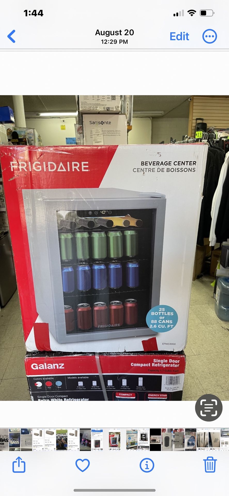 Refrigerator Frigidaire 88 Can Or 26 Wine Bottle