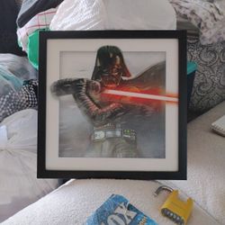 Star Wars 3 D Canvas Framed Darth Vader Brand New 18$