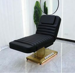 Electric Spa Bed with Gold Base Esthetician Bed/ Lashing Bed/ Facial Bed