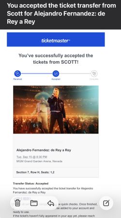 Alejandro Fernandez Tickets Scam