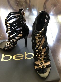 Bebe black strappy heels