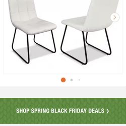 Set Of Two Leather Dining Chairs