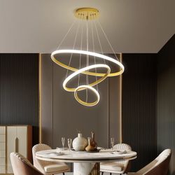 New Modern LED 3 Ring Chandelier GOLD 