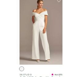 White romper with pockets. Size 4