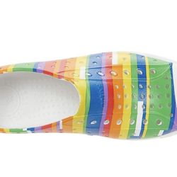 Native Shoes Jefferson Print Rainbow Stripe slip-on shoes
