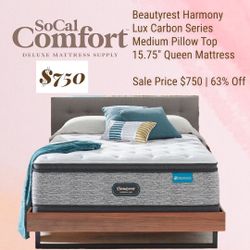 Beautyrest Harmony Lux Carbon Medium Plush Pillow Top 15.5” Queen Mattress