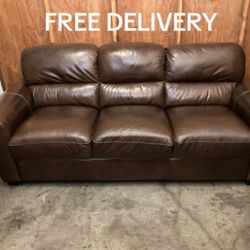 Leather Couch Sofa - Free Delivery 