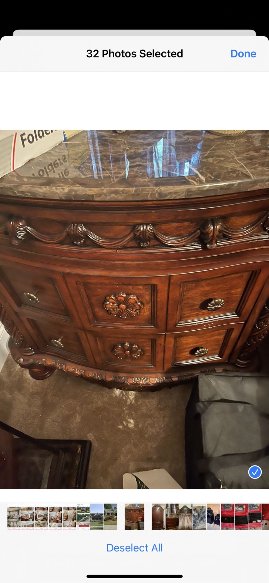 Ashley North Shore Marble Nightstand