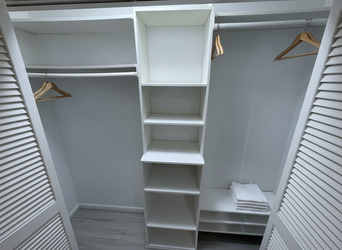 Custom Closet Organizer System with Shelving & Hanging Space
