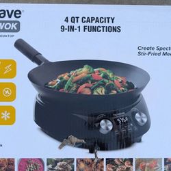Nuwave Hot Wok Induction Cooktop w/ 14" Carbon Steel Wok 