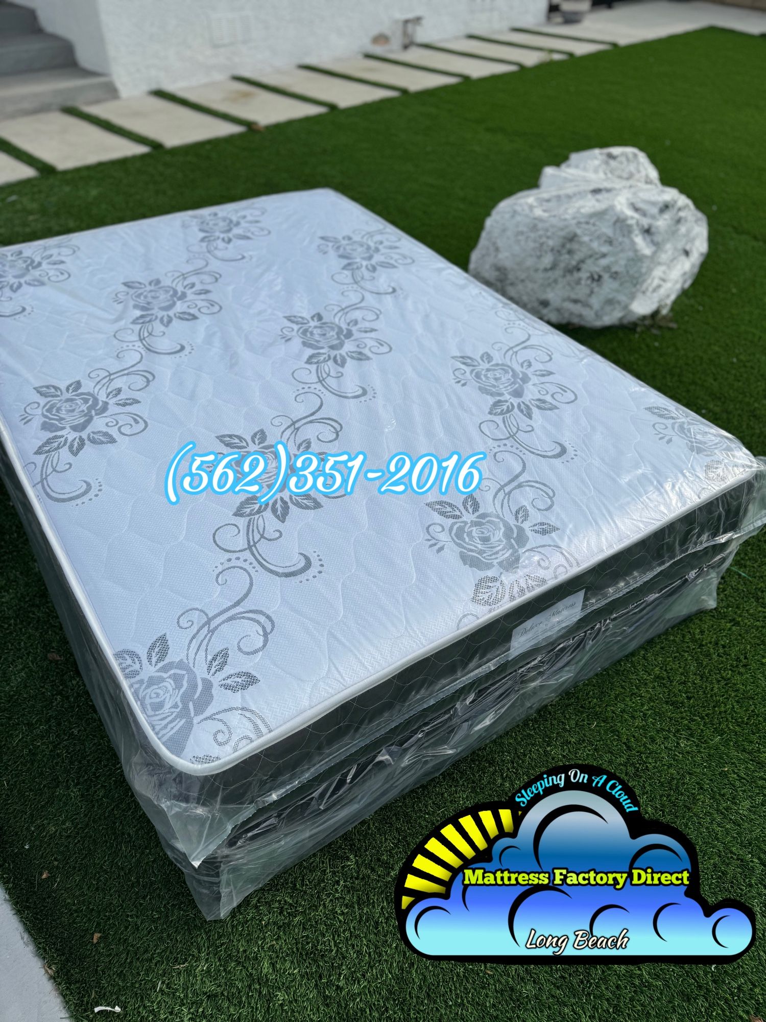 Full Size Mattress And Boxspring Colchon Y Tambor Set 