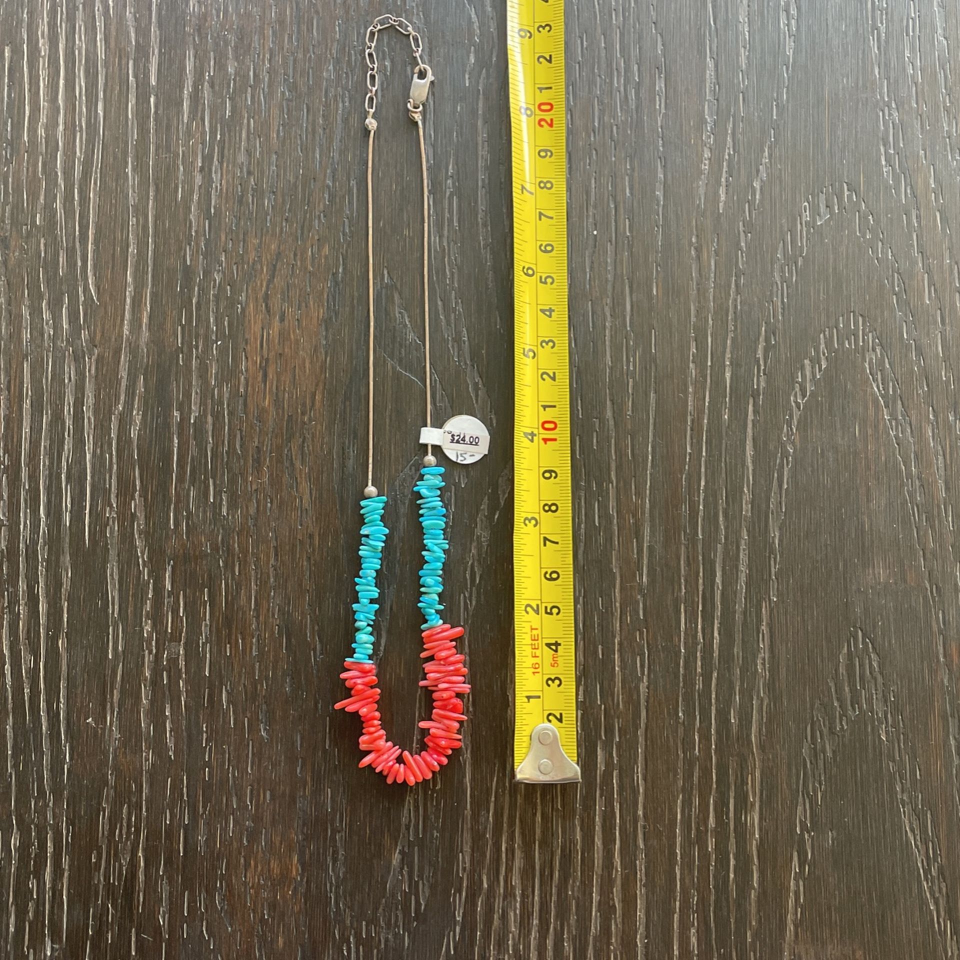 Indian Canyons Trading Post Turquoise And Coral (?) Beaded Necklace Choker