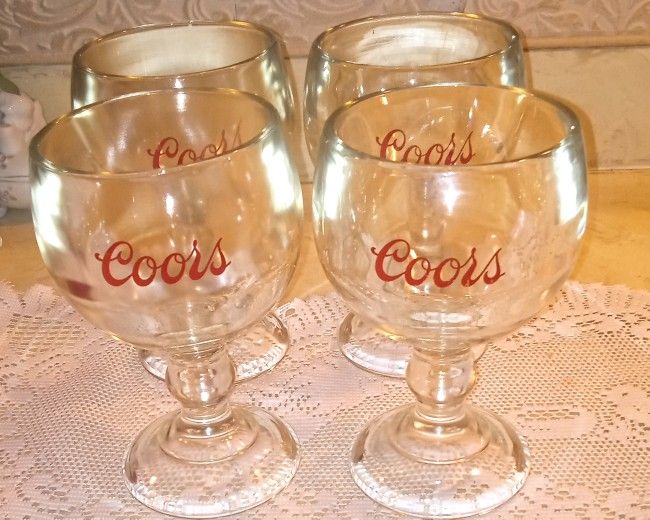 4 Vintage Coors Goblets 