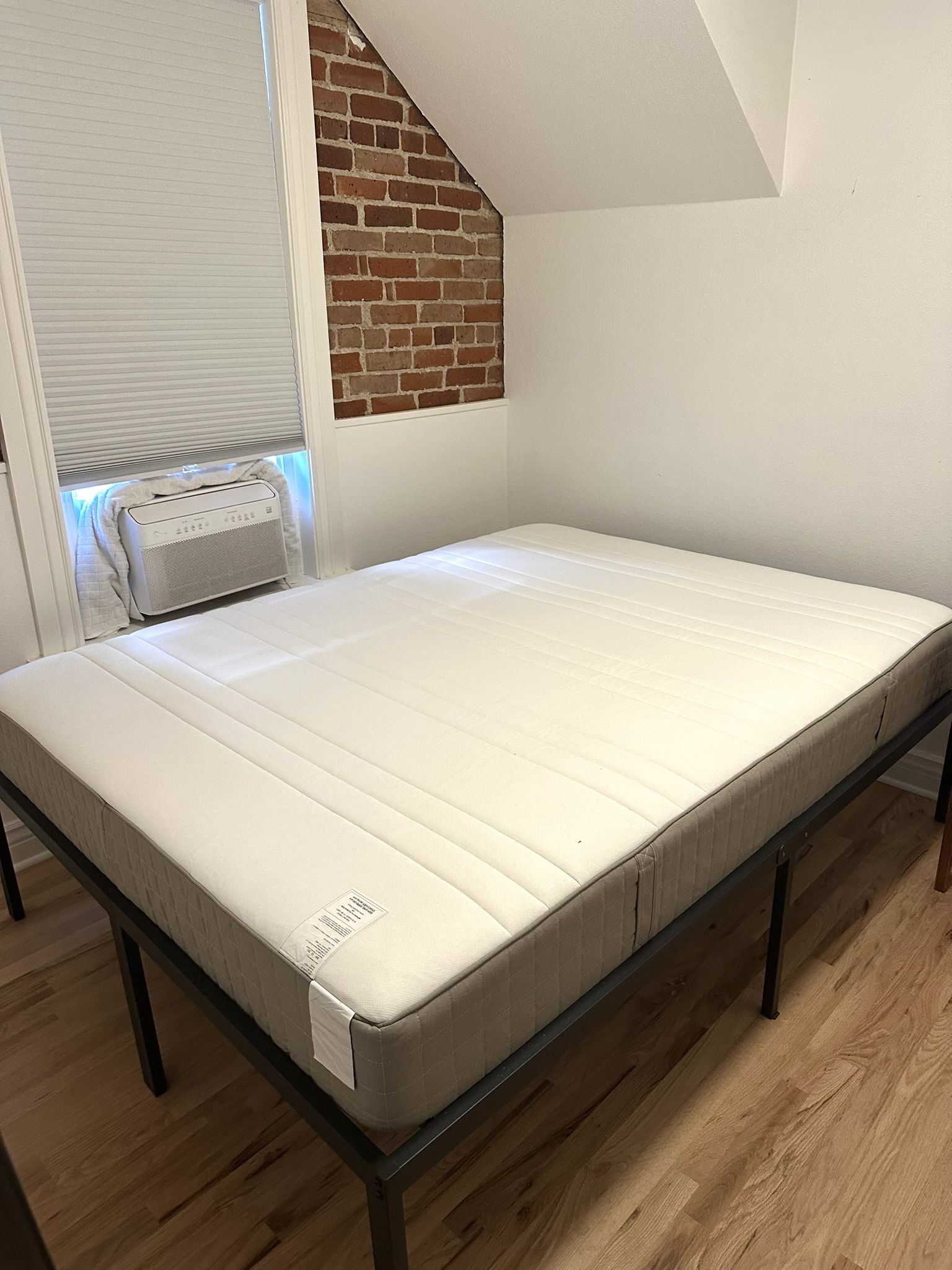 Queen Size Medium Firm Mattress and Raised Bed Frame
