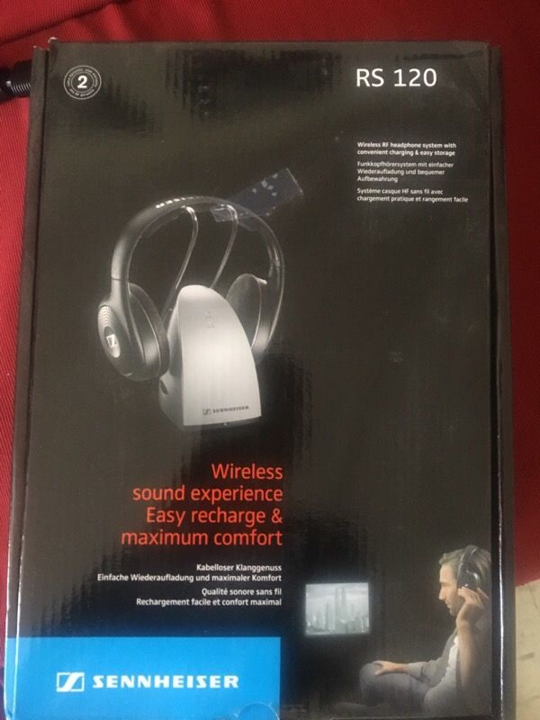 Sennheiser RS120 On-Ear Wireless RF Headphones with Charging Dock