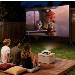 Projector Screen with Stand - 150 Inch Projector Screen Outdoor Indoor Projector Screens 16:9 4K HD Outdoor Movie Screen with Carry Bag,Enioy Home The