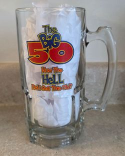The Big 50 Birthday Beer Mug Glass Cup 32 oz Funny Humor