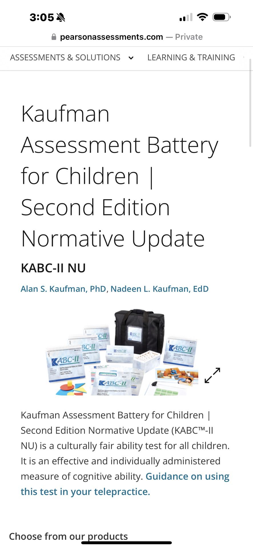 Kaufman Assessment Battery For Children-11(normative Update)