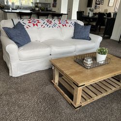 Pottery Barn Type Couch And Chair
