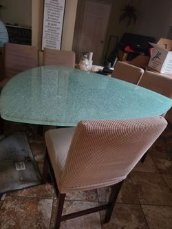 Glass dining table