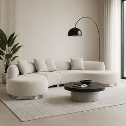 CURVED SECTIONAL LIVING ROOM  W/ PILLOWS SET NEW IN BOX NUEVO EN SU CAJA SOFA JUEGO DE SALA INCLUYE LOS COJINES GRATIS
