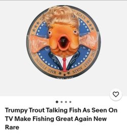 Trumpy Trout Talking Fish Wall Plaque RARE
