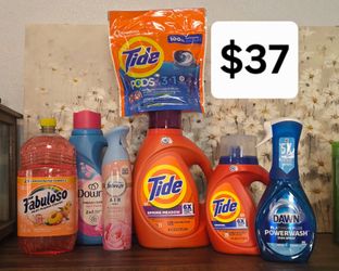 Tide Detergent, Downy, Dawn and Fabuloso Bundle $37 Near Hosking And Akers #93313