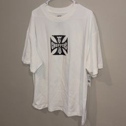 West Coast Choppers New Tee - White Cross Logo - Extra Large