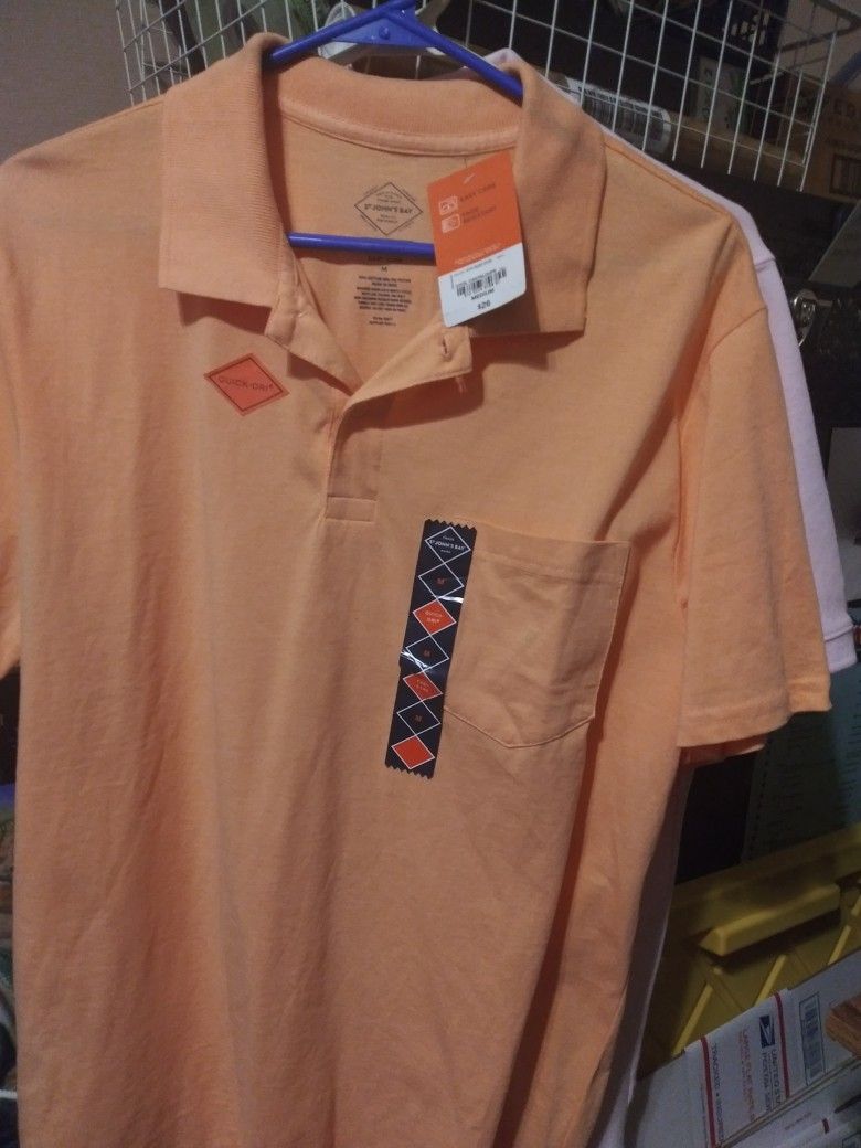 St. Johns Bay Polo T-Shirt Orange. Mens Size M