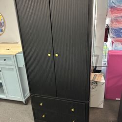 Brand New Black Wardrobe with Hanging Rods