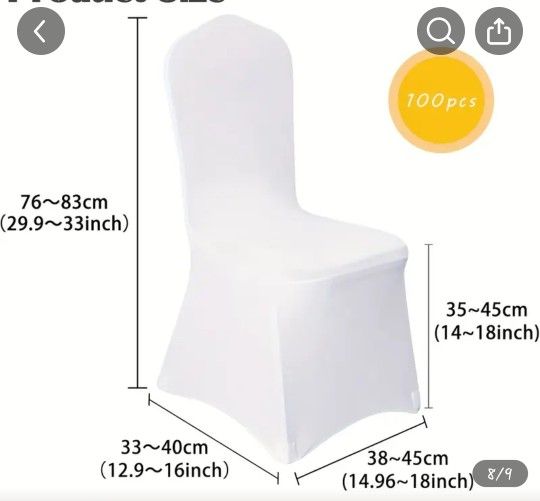 130 White Chair Covers