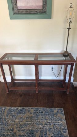 Couch sofa solid wood and glass $20 93309