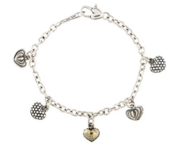 Vintage Caviar Rare Heart Charm Bracelet