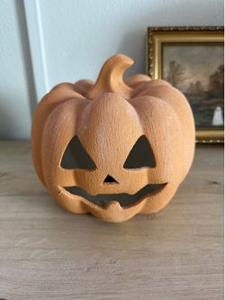Hand painted Terracotta Jack O'Lantern