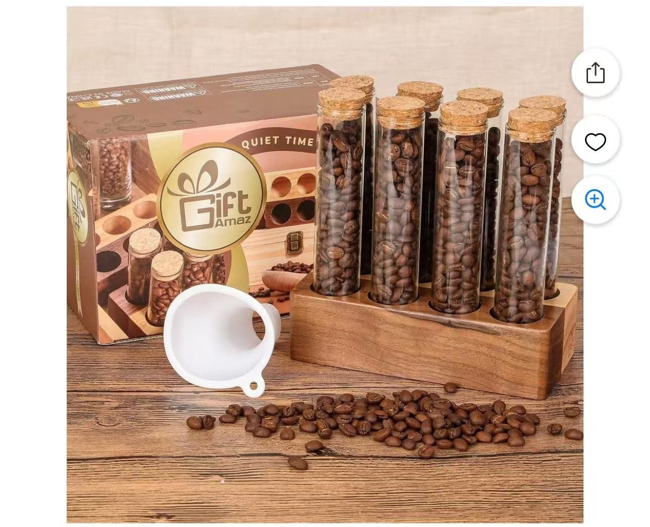Glass Coffee Beans Storage Containers, 8 PCS Airtight Borosilicate Glass Coffee Canister, Single Dose Coffee Bean Cellar Tubes with Funnel an