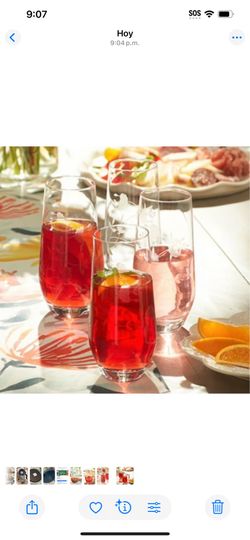 Set de 4-vasos altos de cristal de 17-oz de Princess house
