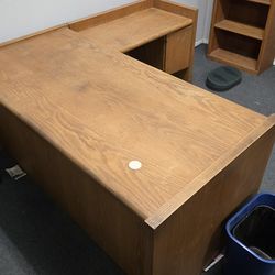 Solid Oak L-Shape Desk