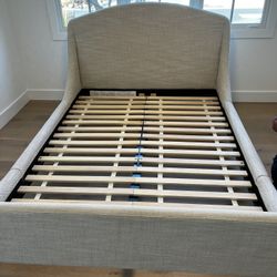 Crate & Barrel Lafayette Upholstered Queen Bed