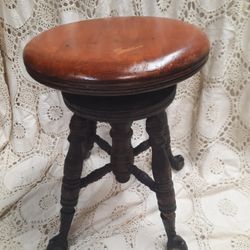 Piano Stool, Swivel Chair, Chas Parker, Glass Claw Feet