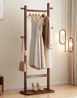 Modern wood garment rack