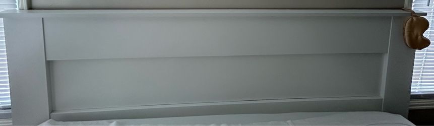 White wood headboard