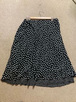 Black and White Polka Dot Midi Skirt
