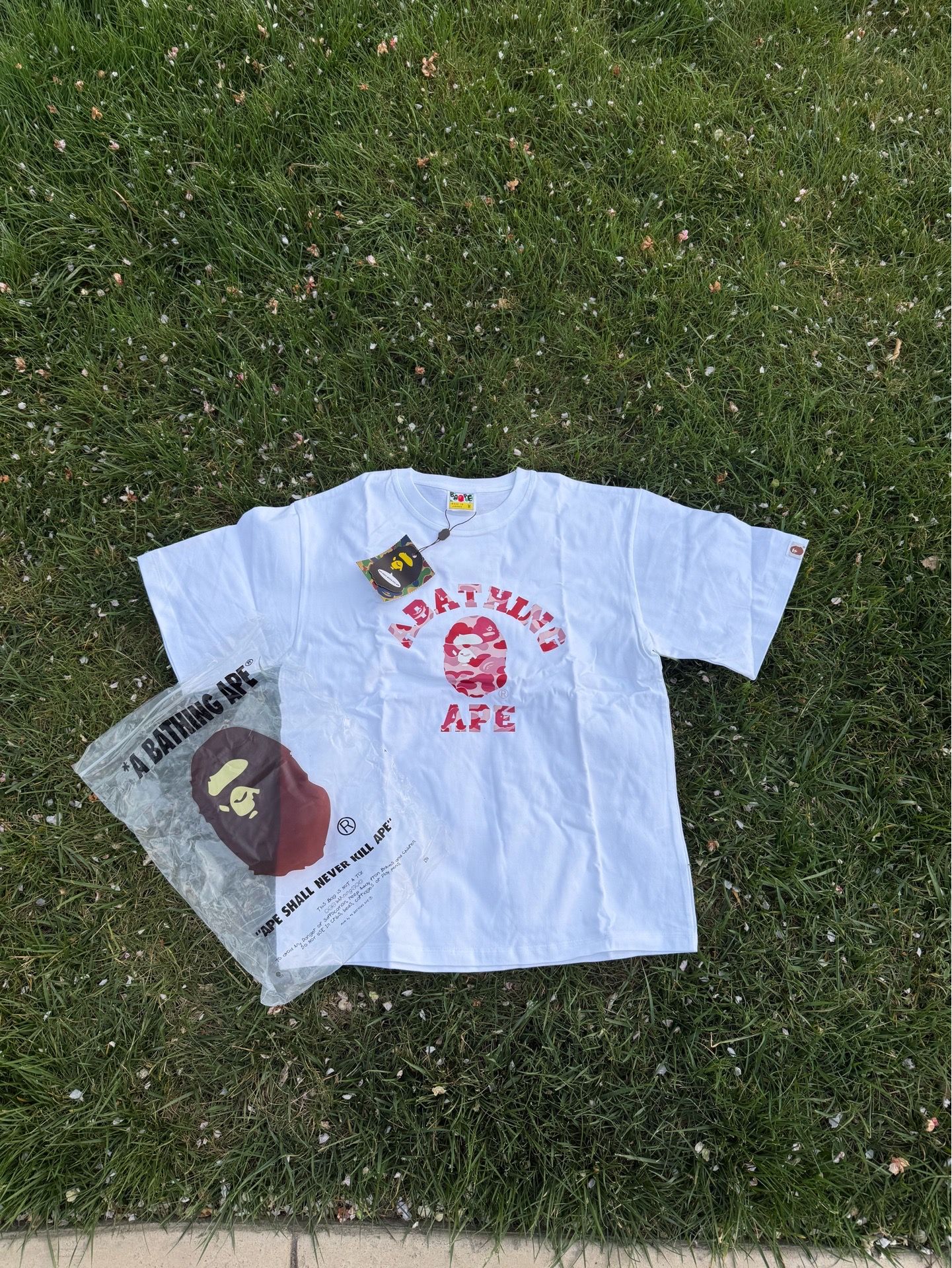 size large bape tee
