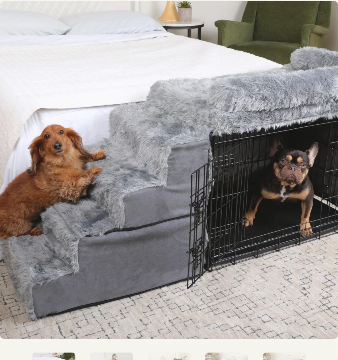 Free Brand New Pet Bed Side sleeper plus stairs and crate cover!